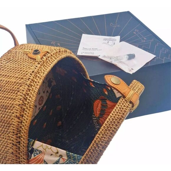 Crabtree & Evelyn wicker/wood backpack purse pocketbook’ shoulder bag purse nwt - Picture 7 of 7